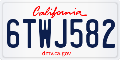 CA license plate 6TWJ582