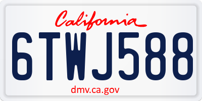 CA license plate 6TWJ588