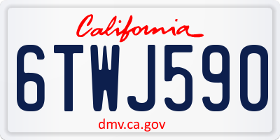 CA license plate 6TWJ590