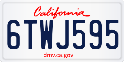 CA license plate 6TWJ595
