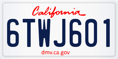 CA license plate 6TWJ601