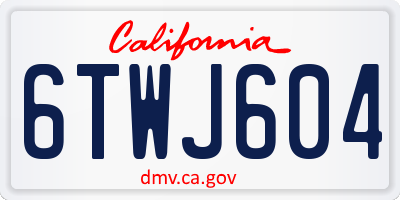 CA license plate 6TWJ604