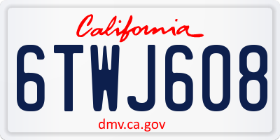 CA license plate 6TWJ608