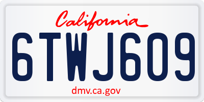 CA license plate 6TWJ609