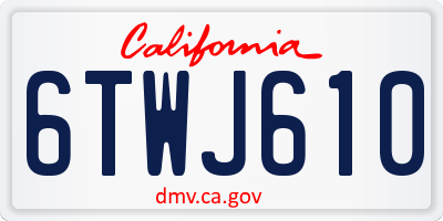 CA license plate 6TWJ610