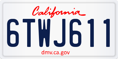 CA license plate 6TWJ611