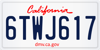 CA license plate 6TWJ617