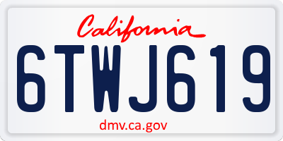 CA license plate 6TWJ619