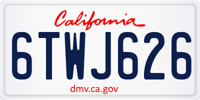 CA license plate 6TWJ626