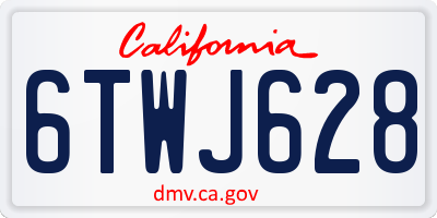 CA license plate 6TWJ628