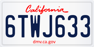 CA license plate 6TWJ633