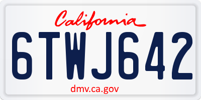 CA license plate 6TWJ642