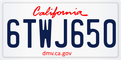 CA license plate 6TWJ650
