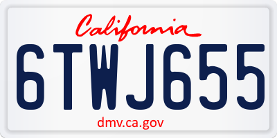 CA license plate 6TWJ655