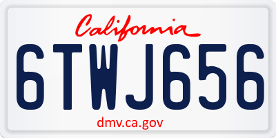 CA license plate 6TWJ656