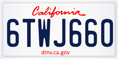 CA license plate 6TWJ660