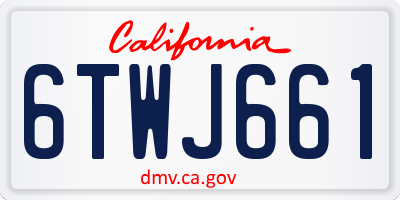 CA license plate 6TWJ661