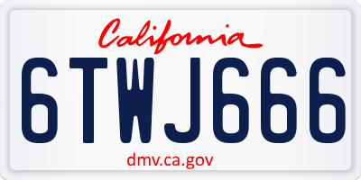 CA license plate 6TWJ666