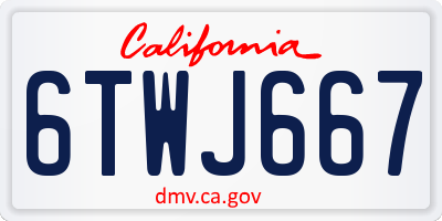 CA license plate 6TWJ667