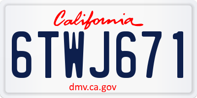 CA license plate 6TWJ671