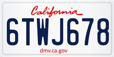 CA license plate 6TWJ678