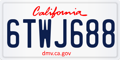 CA license plate 6TWJ688