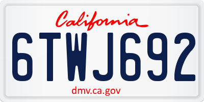 CA license plate 6TWJ692