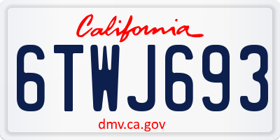 CA license plate 6TWJ693
