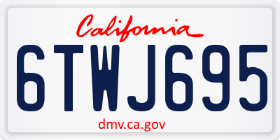 CA license plate 6TWJ695