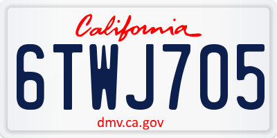 CA license plate 6TWJ705