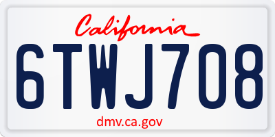 CA license plate 6TWJ708