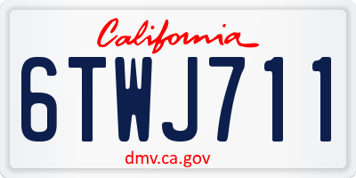 CA license plate 6TWJ711