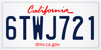 CA license plate 6TWJ721