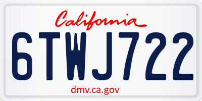 CA license plate 6TWJ722