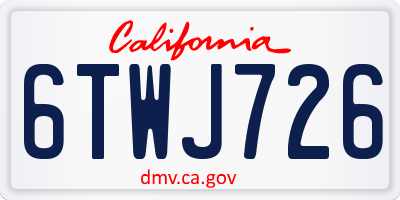 CA license plate 6TWJ726