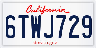 CA license plate 6TWJ729