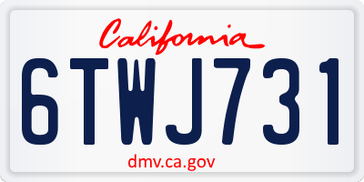 CA license plate 6TWJ731