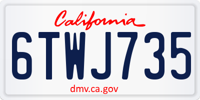 CA license plate 6TWJ735