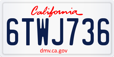 CA license plate 6TWJ736