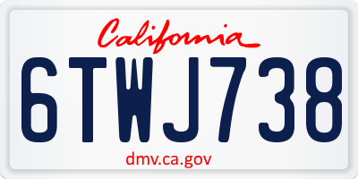 CA license plate 6TWJ738