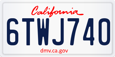 CA license plate 6TWJ740