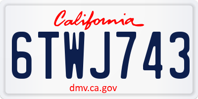 CA license plate 6TWJ743