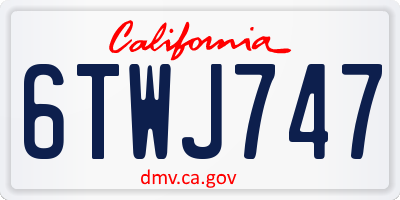 CA license plate 6TWJ747