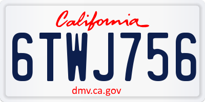 CA license plate 6TWJ756