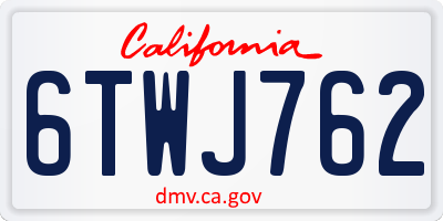CA license plate 6TWJ762