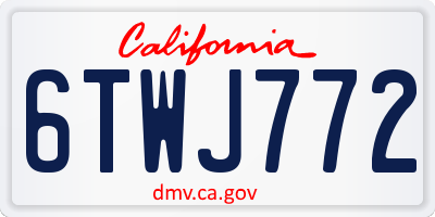 CA license plate 6TWJ772
