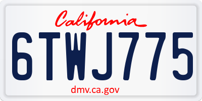 CA license plate 6TWJ775