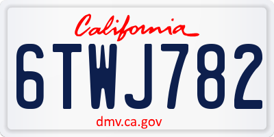 CA license plate 6TWJ782