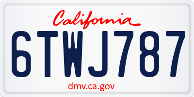 CA license plate 6TWJ787