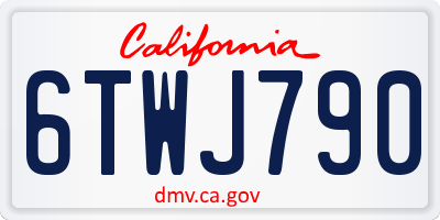 CA license plate 6TWJ790